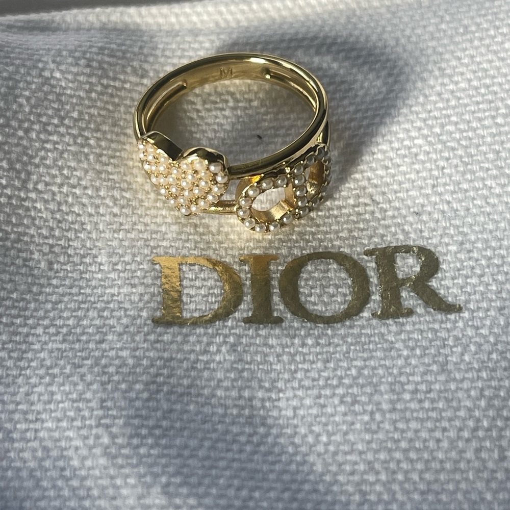 Dior Gold and White Pearl Ring